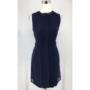 Diane Von Furstenberg Leather Trim‎ Button Up Dress